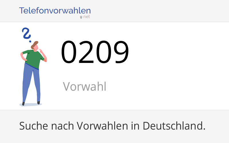 0209 Vorwahl, Ortsvorwahl 0209 auf Telefonvorwahlen.net