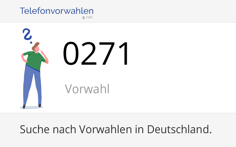 0271 Vorwahl, Ortsvorwahl 0271 auf Telefonvorwahlen.net