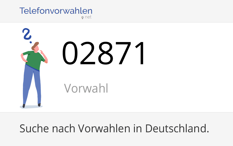 02871 Vorwahl, Ortsvorwahl 02871 auf Telefonvorwahlen.net