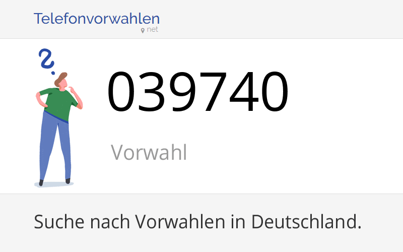 039740 Vorwahl, Ortsvorwahl 039740 auf Telefonvorwahlen.net