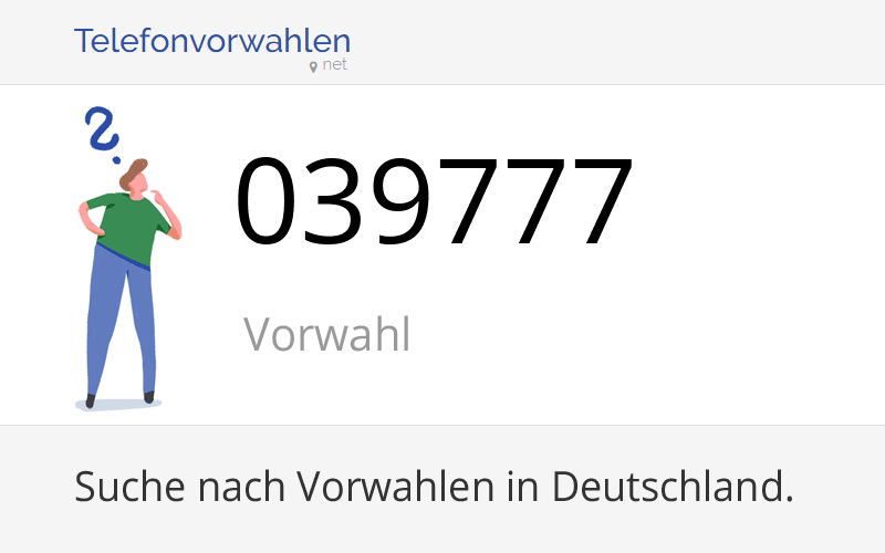 039777 Vorwahl, Ortsvorwahl 039777 auf Telefonvorwahlen.net