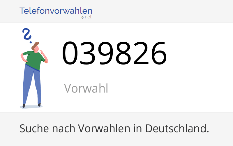 039826 Vorwahl, Ortsvorwahl 039826 auf