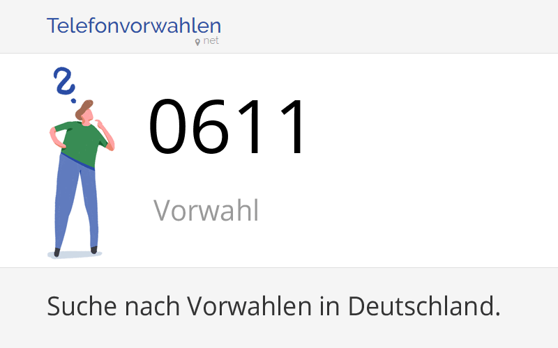 0611 Vorwahl, Ortsvorwahl 0611 auf Telefonvorwahlen.net