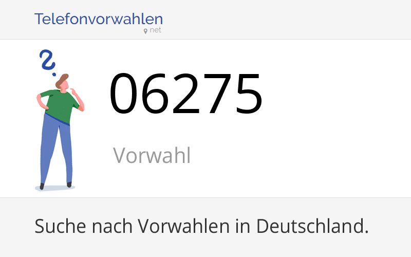 06275 Vorwahl, Ortsvorwahl 06275 auf