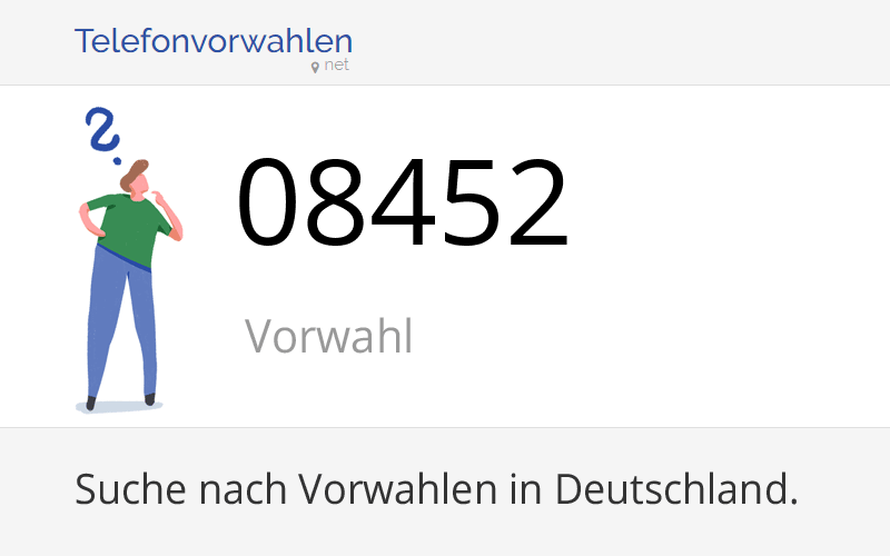 08452 Vorwahl, Ortsvorwahl 08452 auf Telefonvorwahlen.net