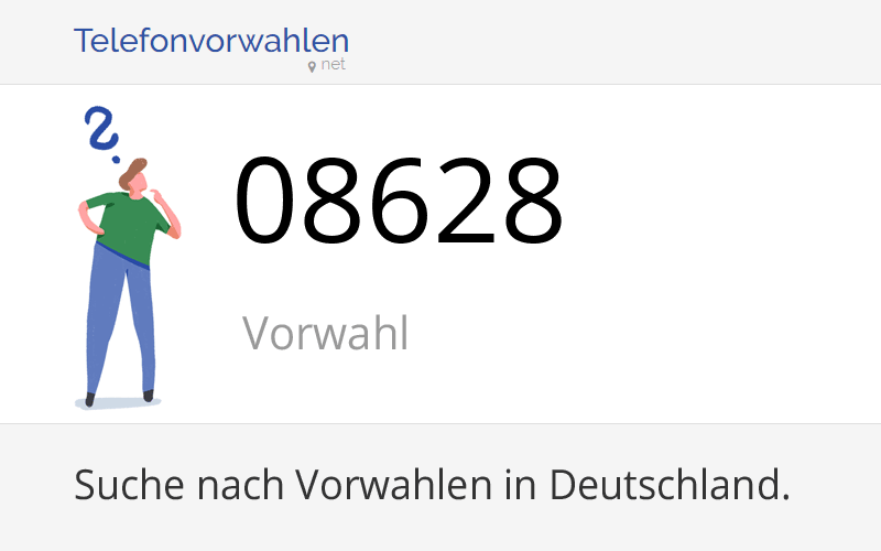 08628 Vorwahl, Ortsvorwahl 08628 auf